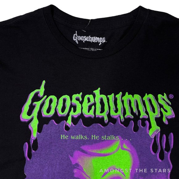 Goosebumps Slappy Night Of The Living Dummy Neon & Black T-Shirt - Picture 3 of 4